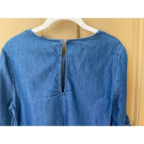 Express Factory Boho Embroidery Chambray Shirt Women's Size Small - Picture 7 of 8
